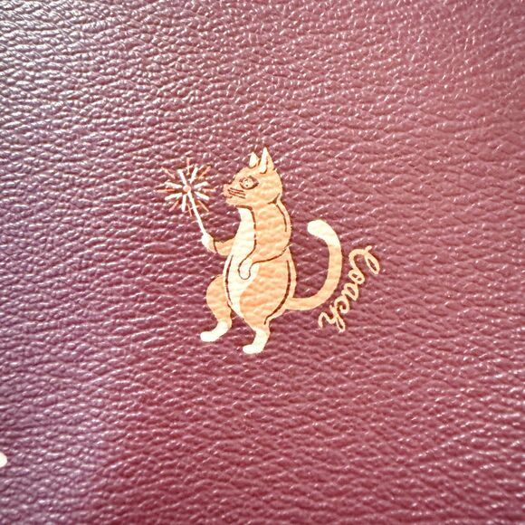 Coach Reversible City Tote Party Cat Print Maroon Berry Canvas Large Classic - Picture 11 of 16